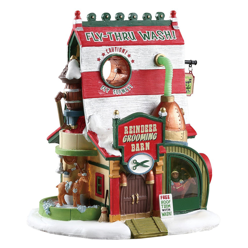 Lemax Santa's Wonderland Reindeer Grooming Barn Lighted Building