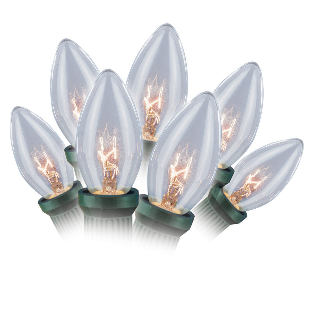 25 Transparent C9 Christmas Lights - Clear