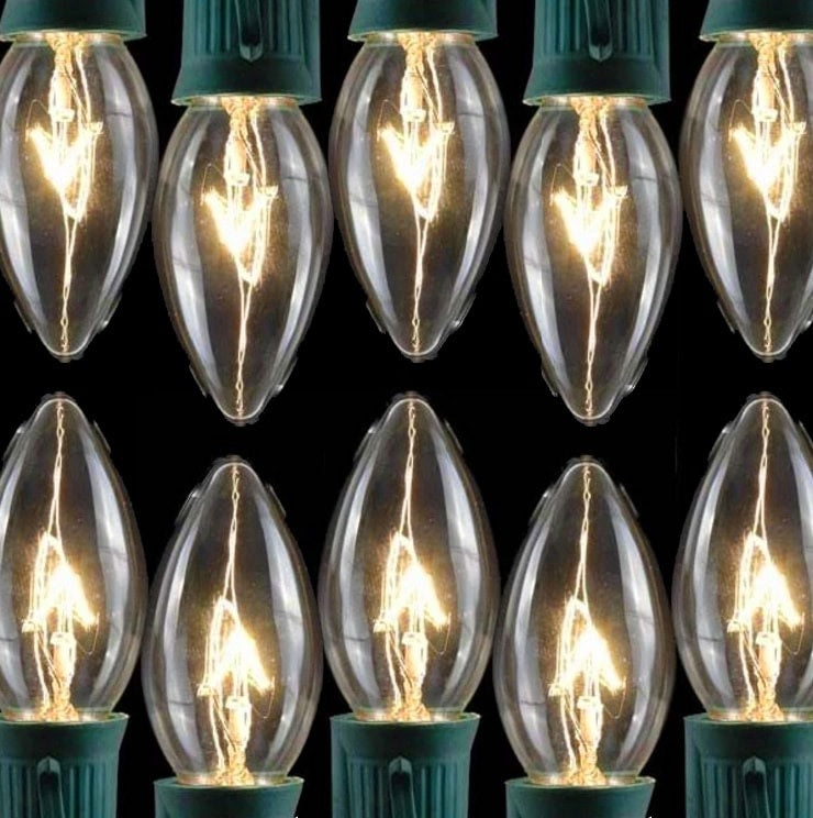 Set of 25 Transparent C9 Christmas Lights