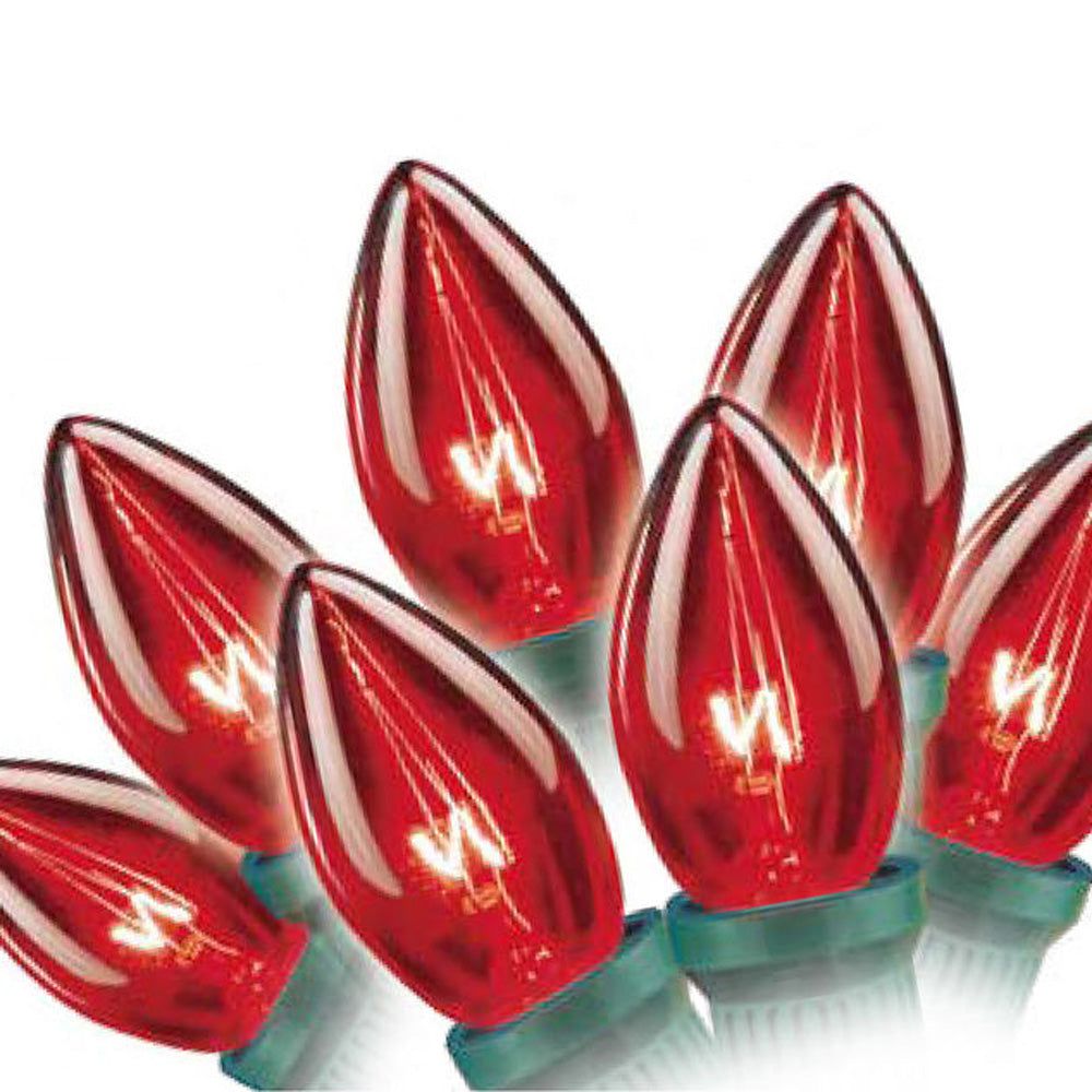 25 Transparent C9 Christmas Lights - Red