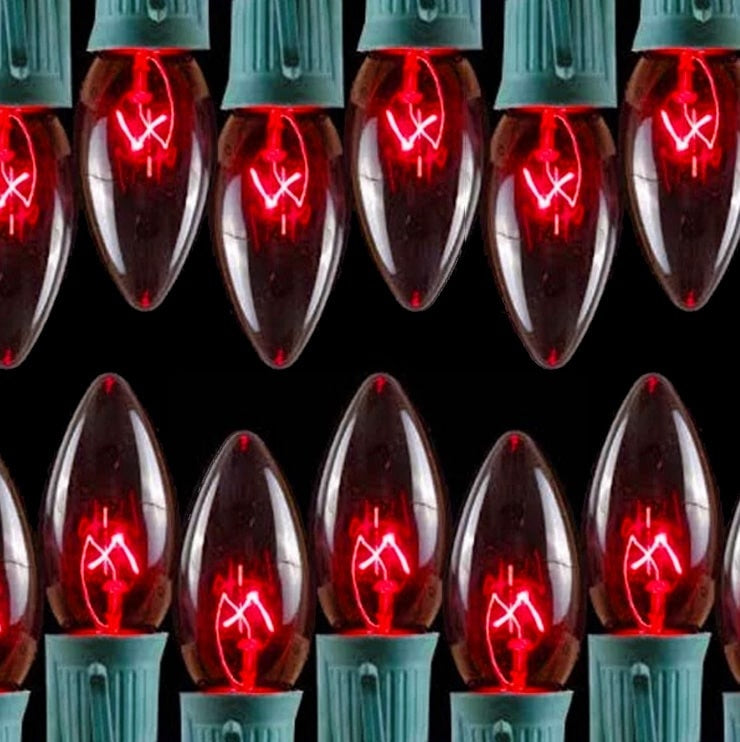 Set of 25 Transparent C9 Christmas Lights