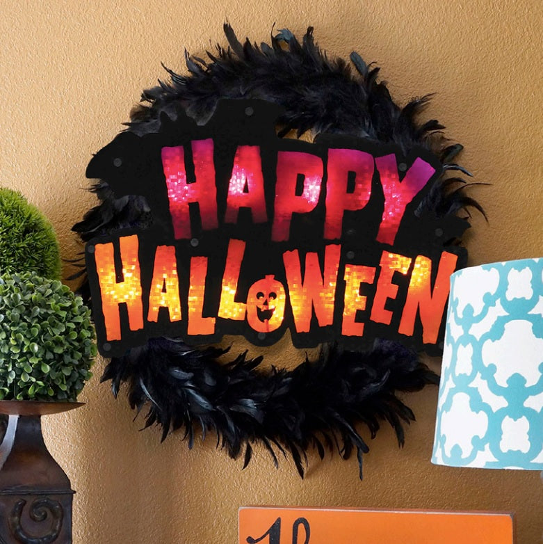 Happy Halloween Shimmer Window Silhouette