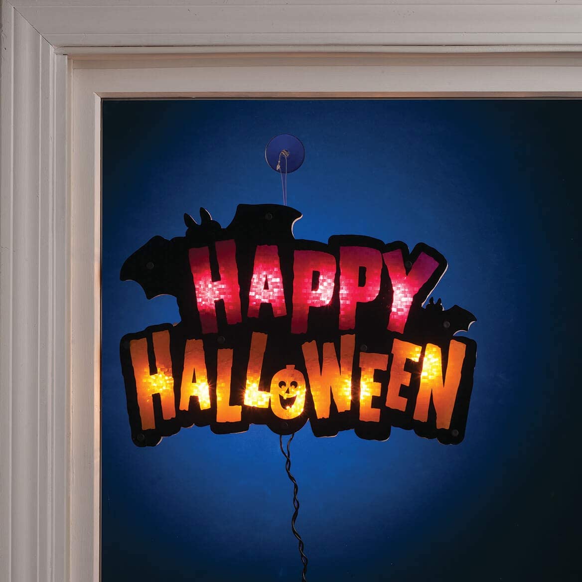 Happy Halloween Shimmer Window Silhouette