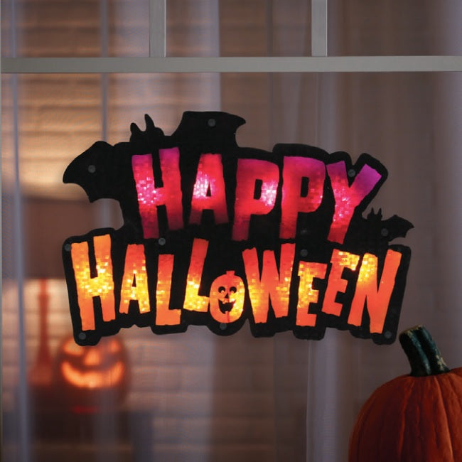 Happy Halloween Shimmer Window Silhouette