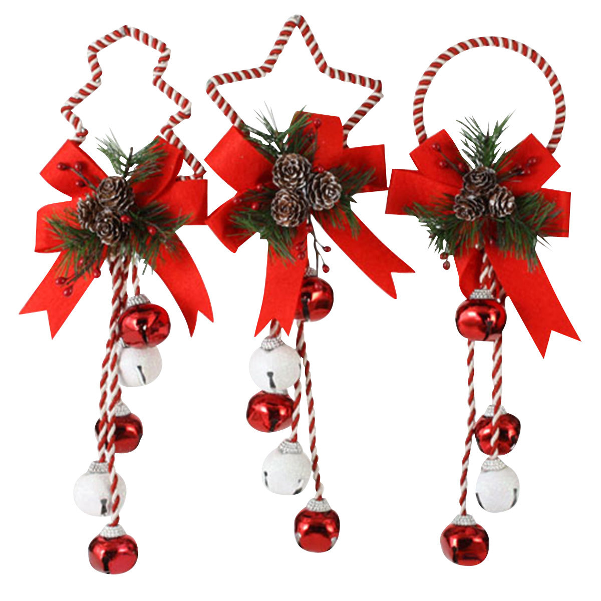 14.5" Peppermint Twist Jingle Bell Door Hanger