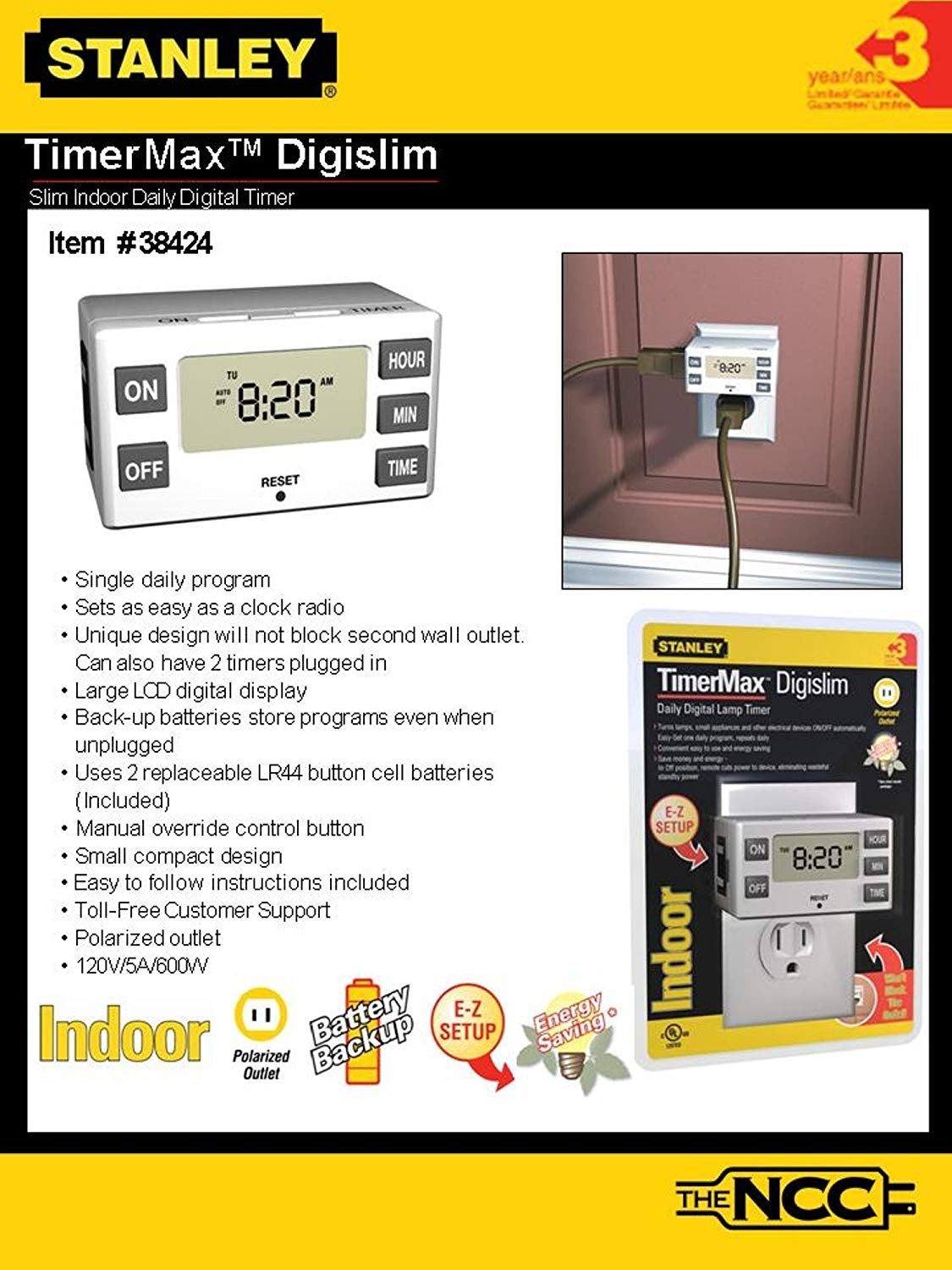 Stanley TimerMax™ DigiSlim Daily Digital Indoor Timer