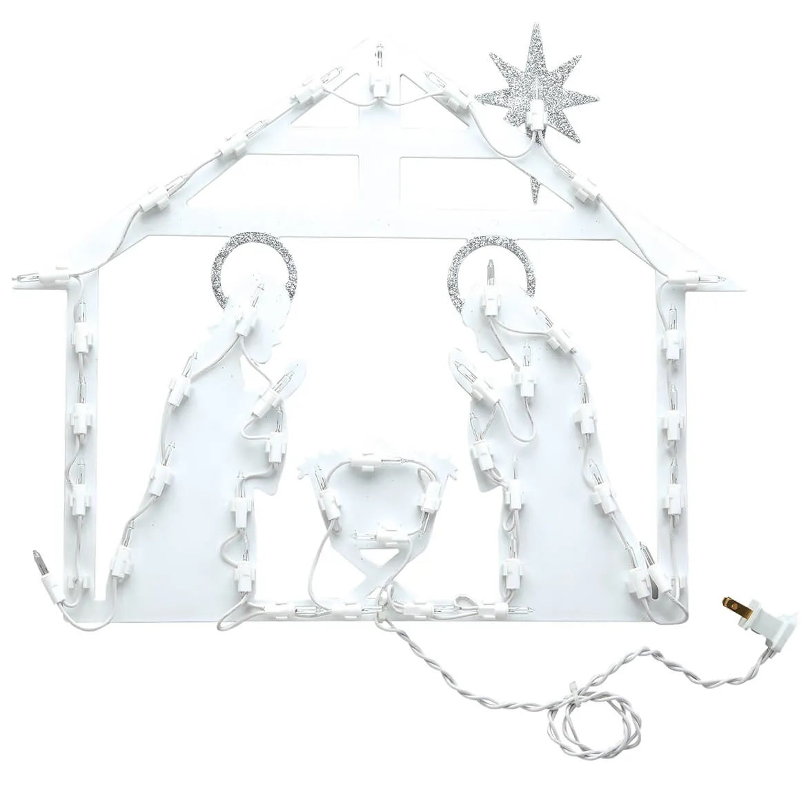 Illuminated Nativity Window Silhouette