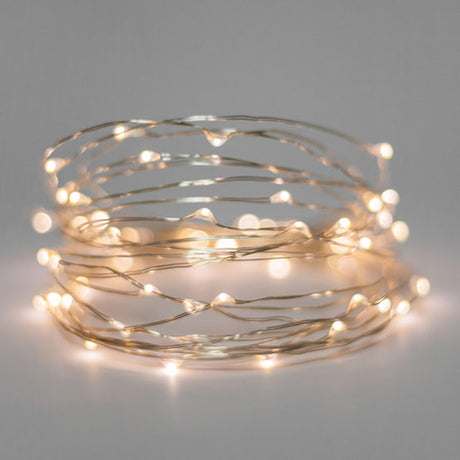 50 Battery Operated LED Warm White Starry Christmas Lights