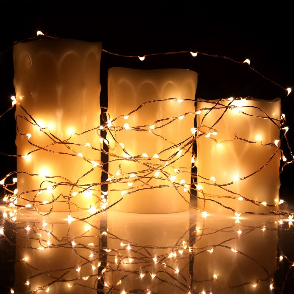 Set of 50 Battery Operated LED Warm White Starry Christmas Lights