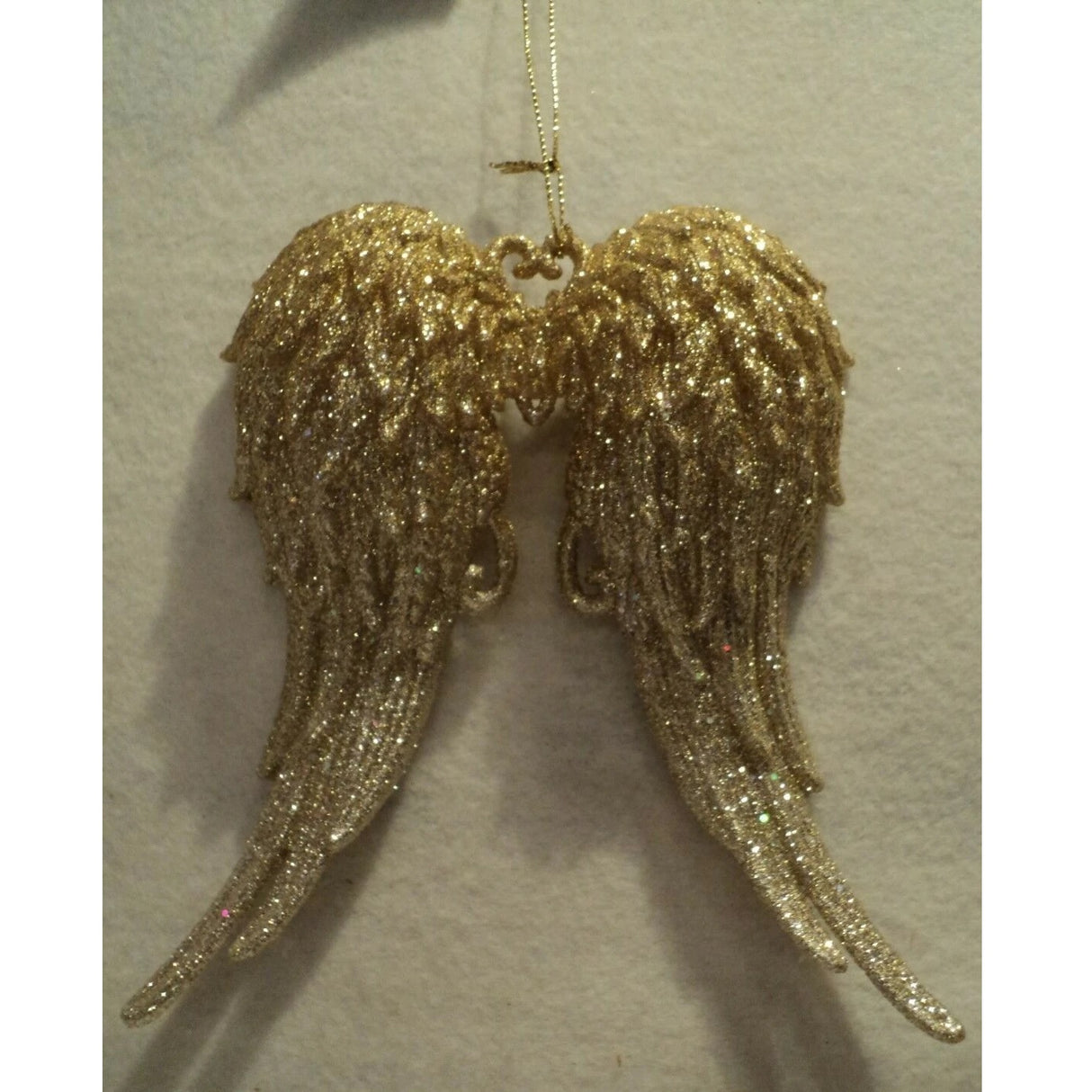5.75" Gold and Silver Glitter Angel Wing Ornament