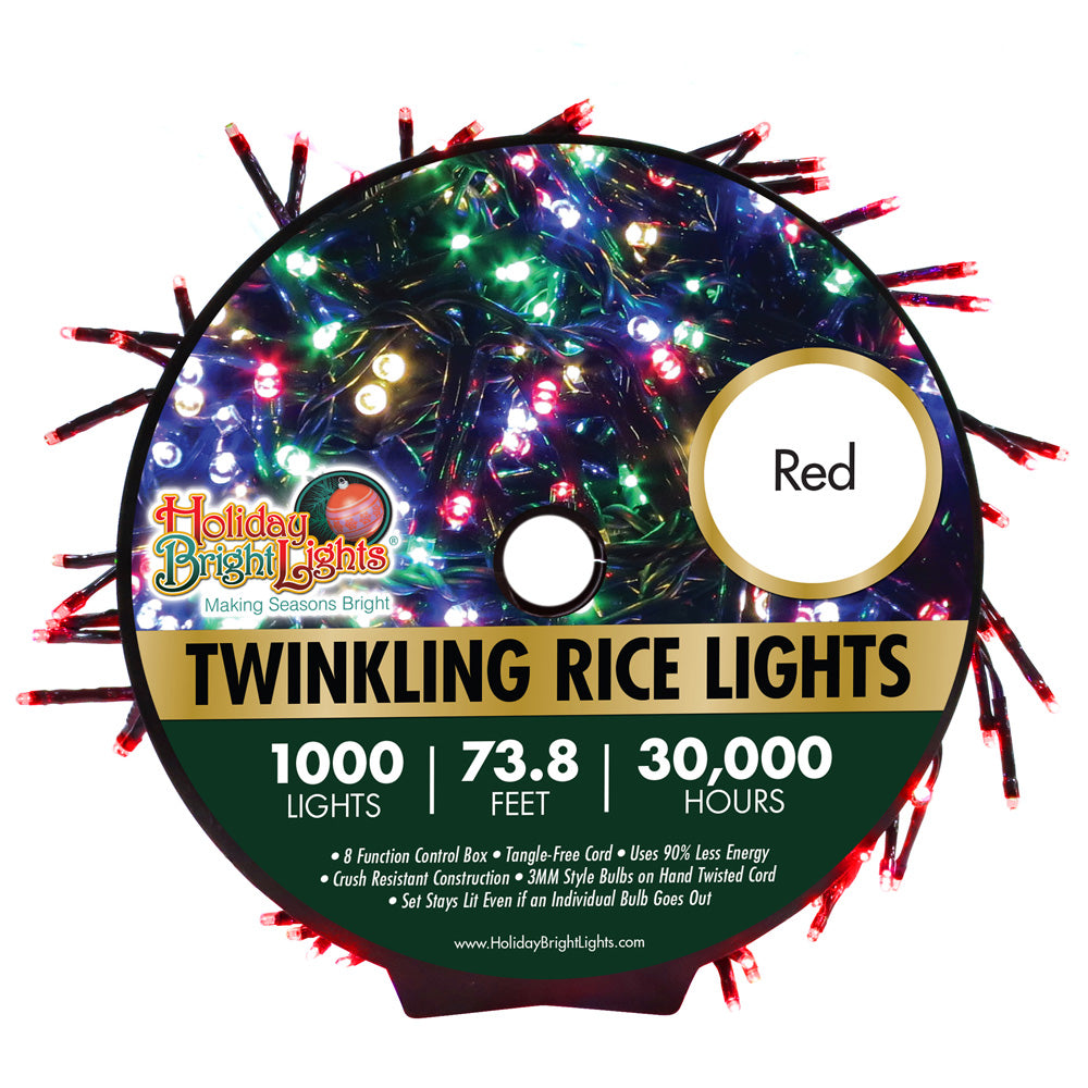 Red twinkling rice lights.