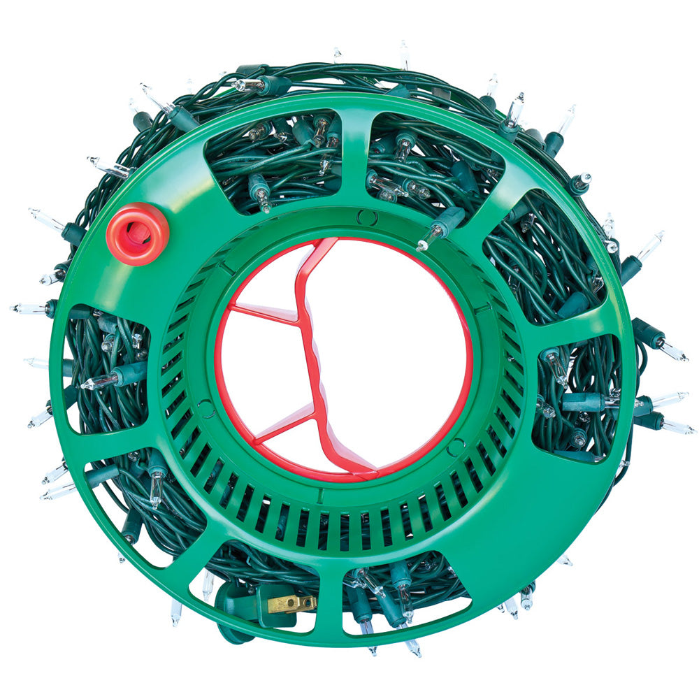 Picture of lights wrapped on a Large Christmas Light Storage Reel
