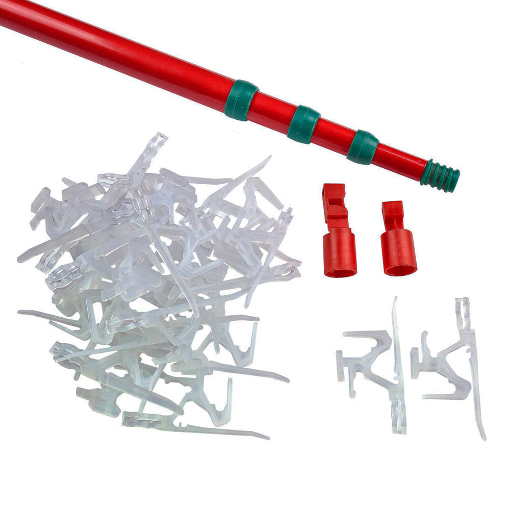 Picture of contents in package of 11' Ladderless Light Hanging Kit