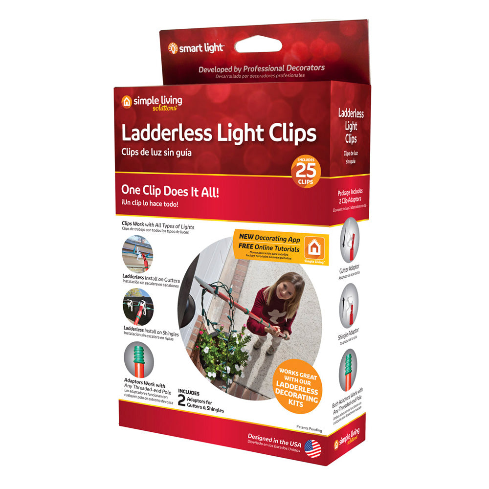 Picture of 25 Piece Ladderless Light Hanging Clips Packaging