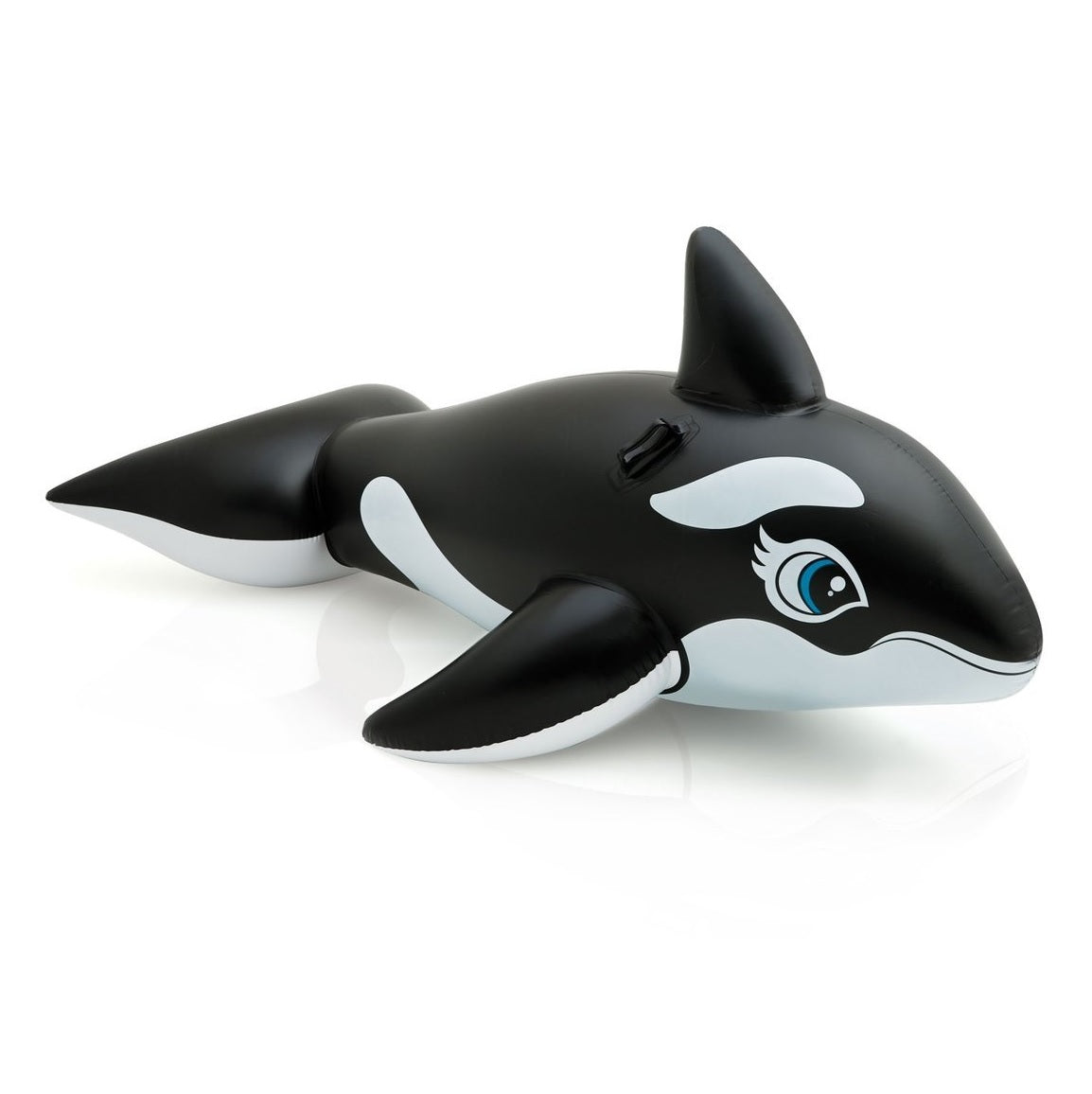 Pool inflatable shaped like a whale.