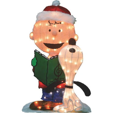 2D Lighted Charlie Brown & Snoopy Sculpture