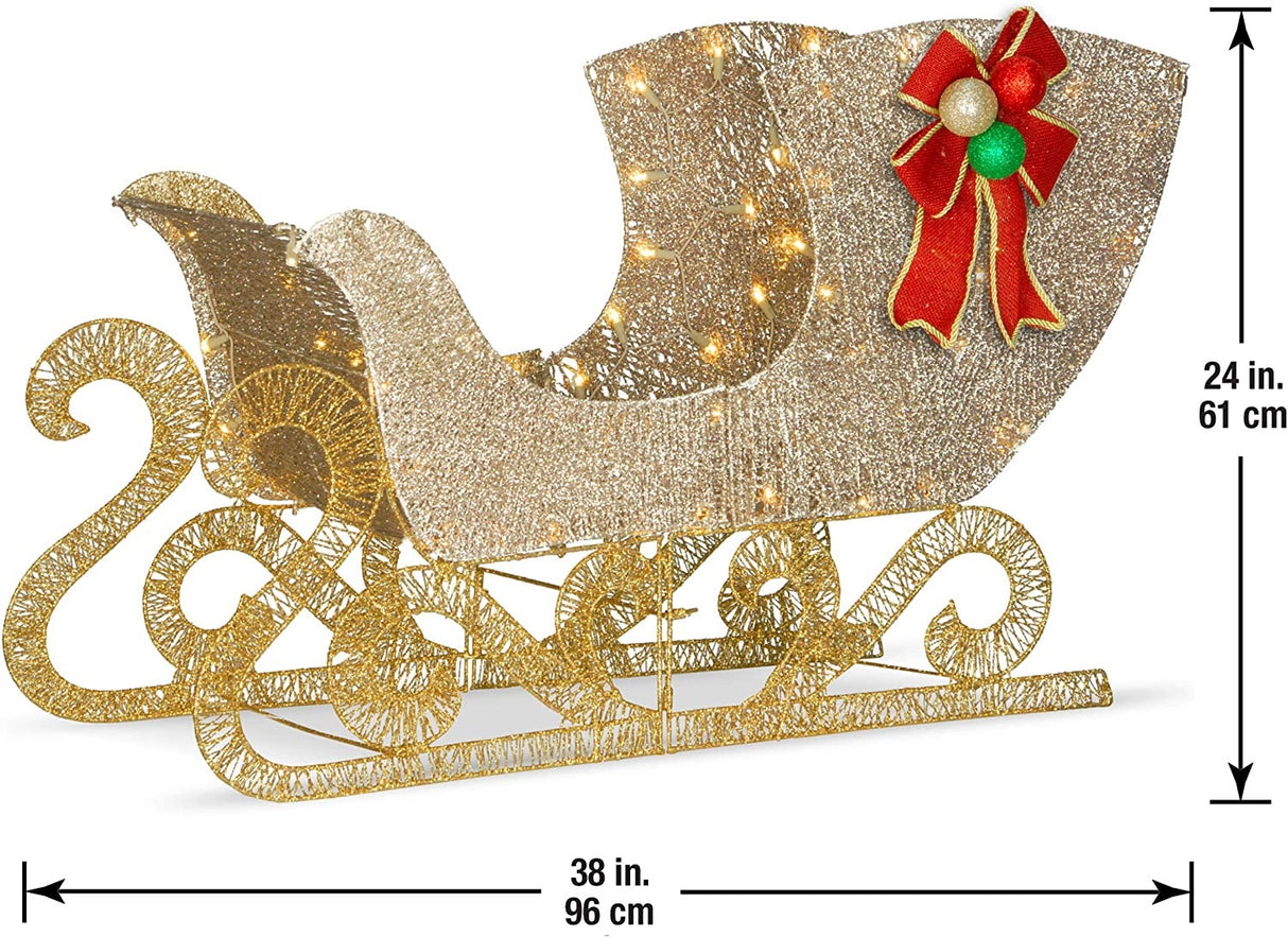 Crystal Splendor LED Sleigh Lawn Sculpture