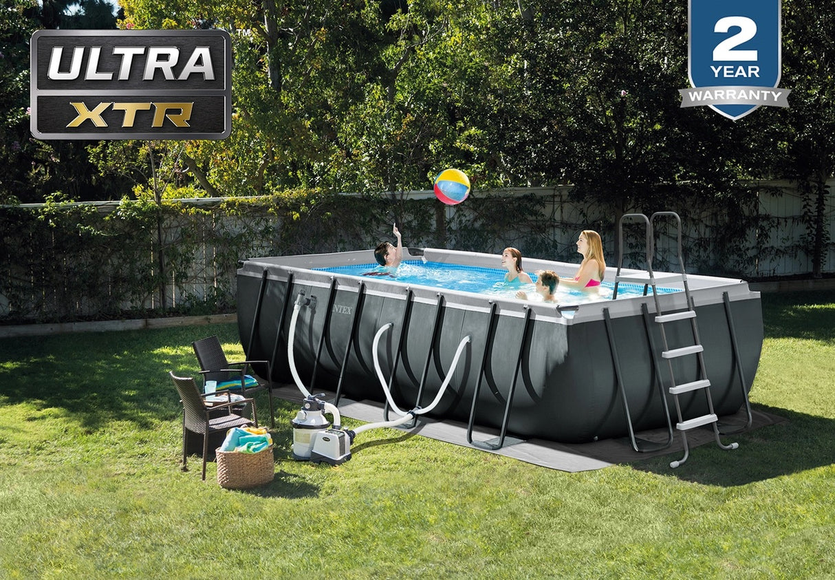 Intex 18' x 9' x 52" Ultra XTR™ Rectangular Frame Pool Set with Sand Filter Pump