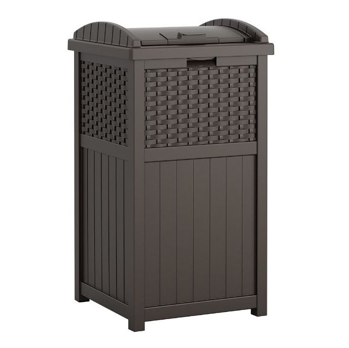 Suncast 30 Gallon Resin Wicker Outdoor Trash Hideaway® Container