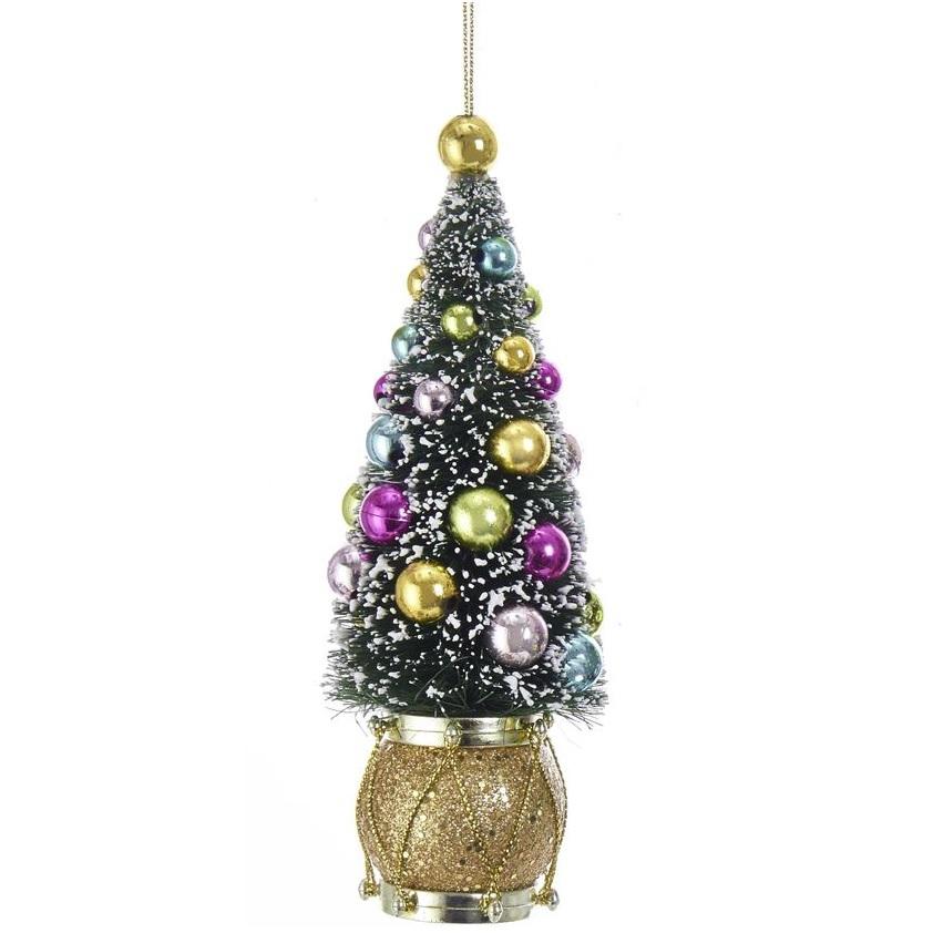 6" Sisal Tree with Ball and Drum Ornament