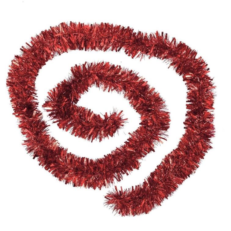 15' Red Tinsel Christmas Garland