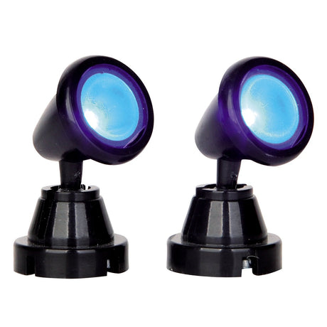 Plastic village accessories for a Lemax display. Designed to look like two spotlights.