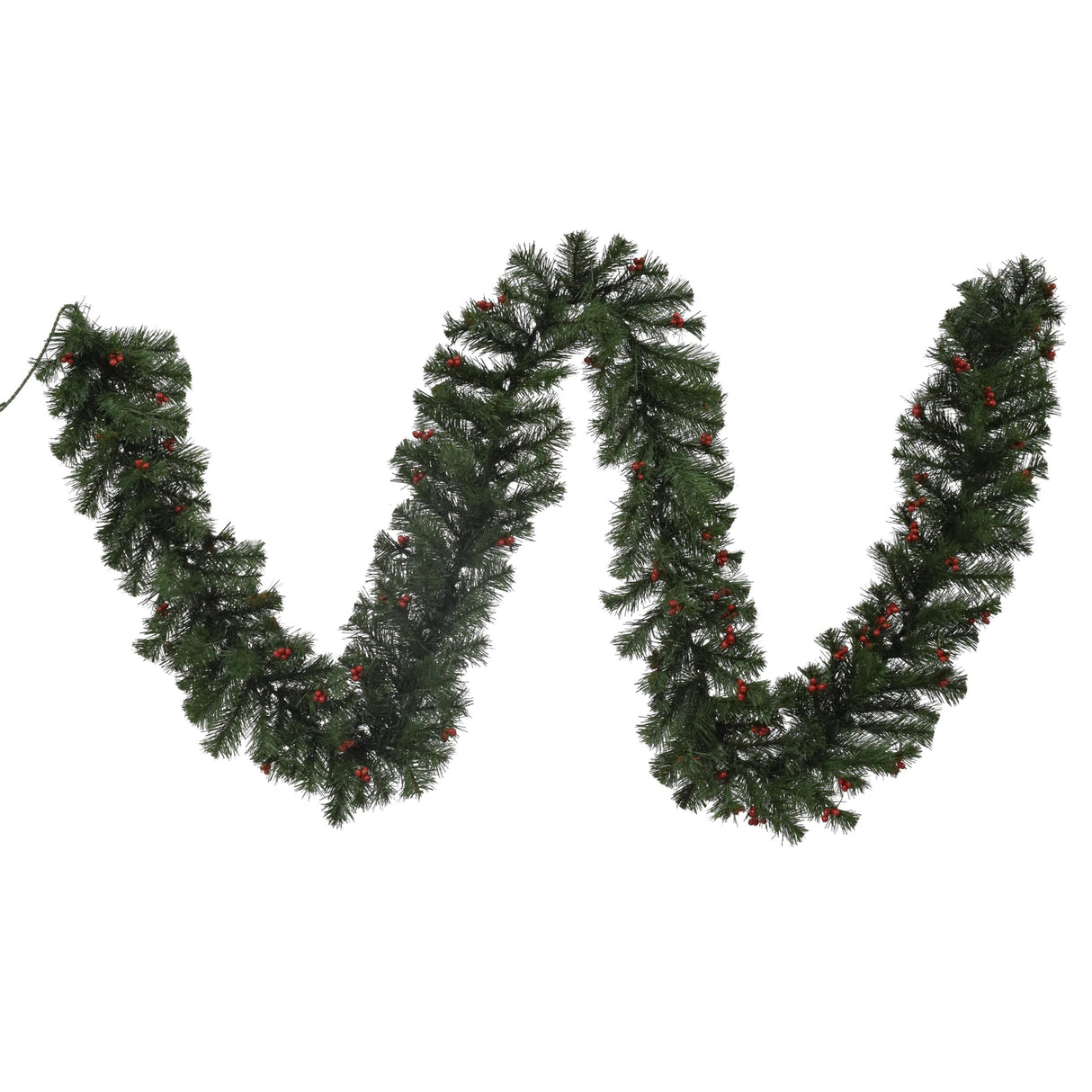 9' Noble Fir Non-Lit Artificial Christmas Garland with Red Berries