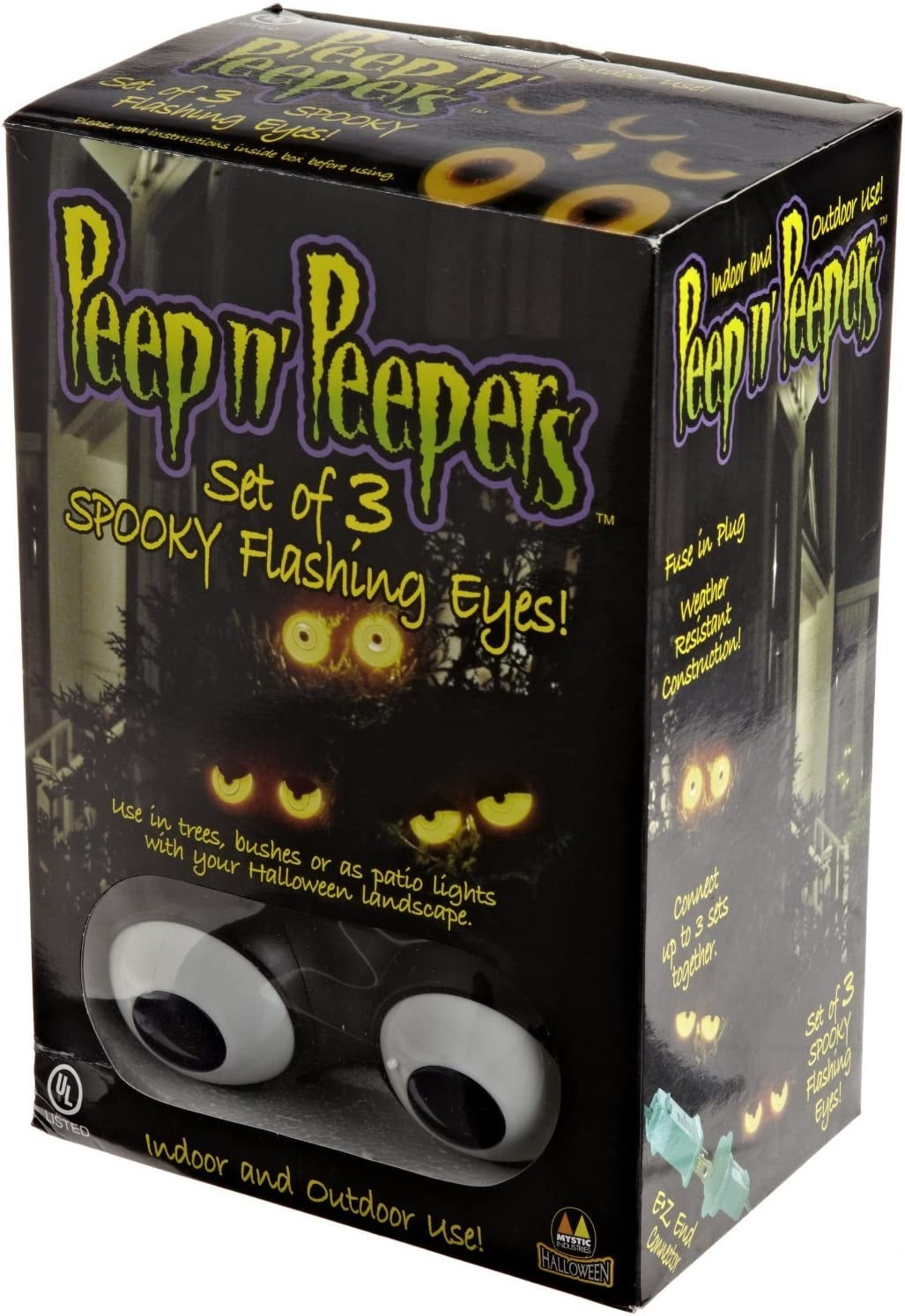 Set of 3 Peep n' Peepers Flashing Eyes Halloween Lights