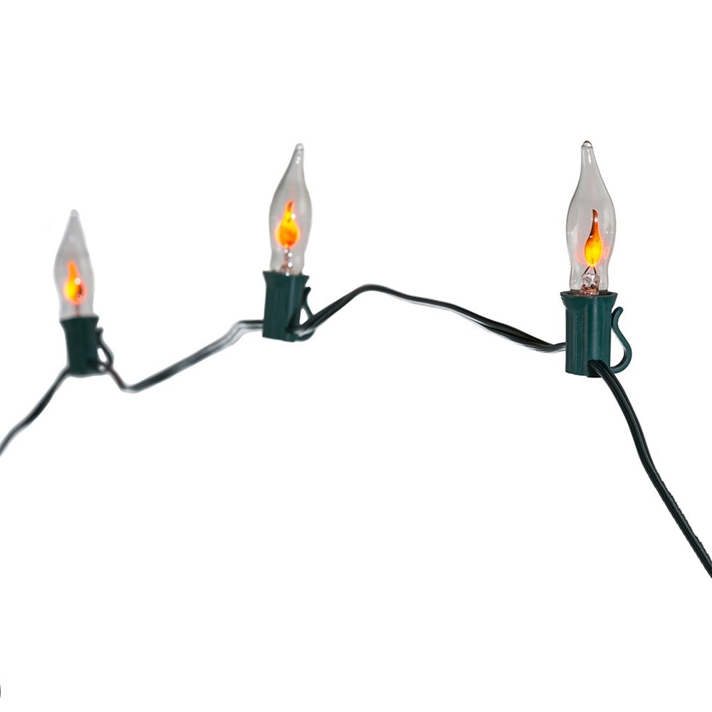 Set of 10 C7 Flicker Flame Indoor Christmas Lights
