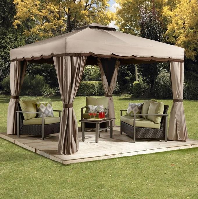 Privacy Curtains for 10' x 12' Rivel Soft Top Gazebo by Sojag