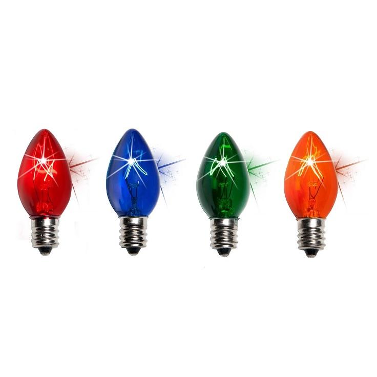 Replacement C7 Transparent Twinkle Bulbs