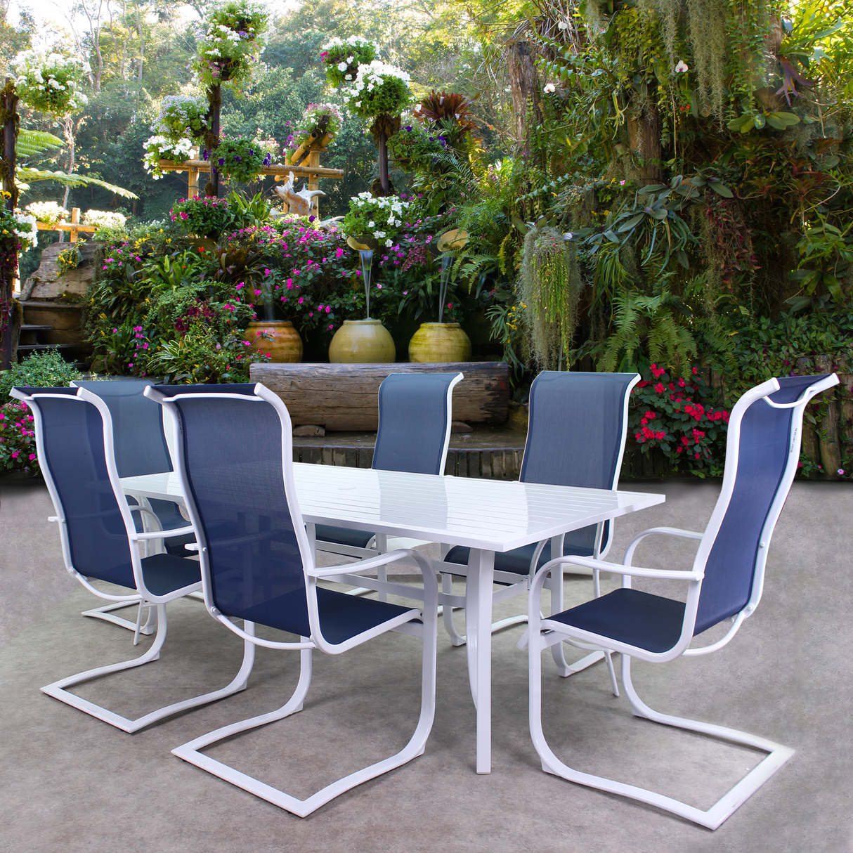 Dublin Cobalt Sling Spring Patio Dining Sets
