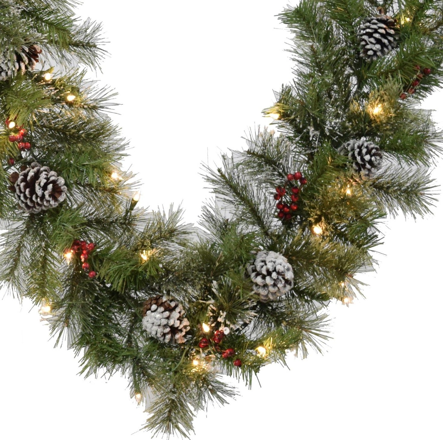 9' Frosted Mountain Ridge Pre-Lit Artificial Garland