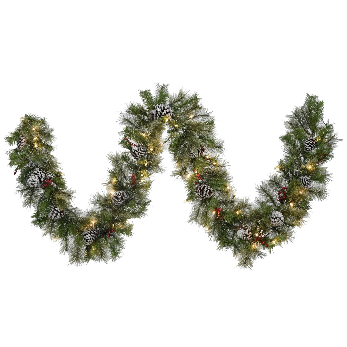 9' Frosted Mountain Ridge Pre-Lit Artificial Garland