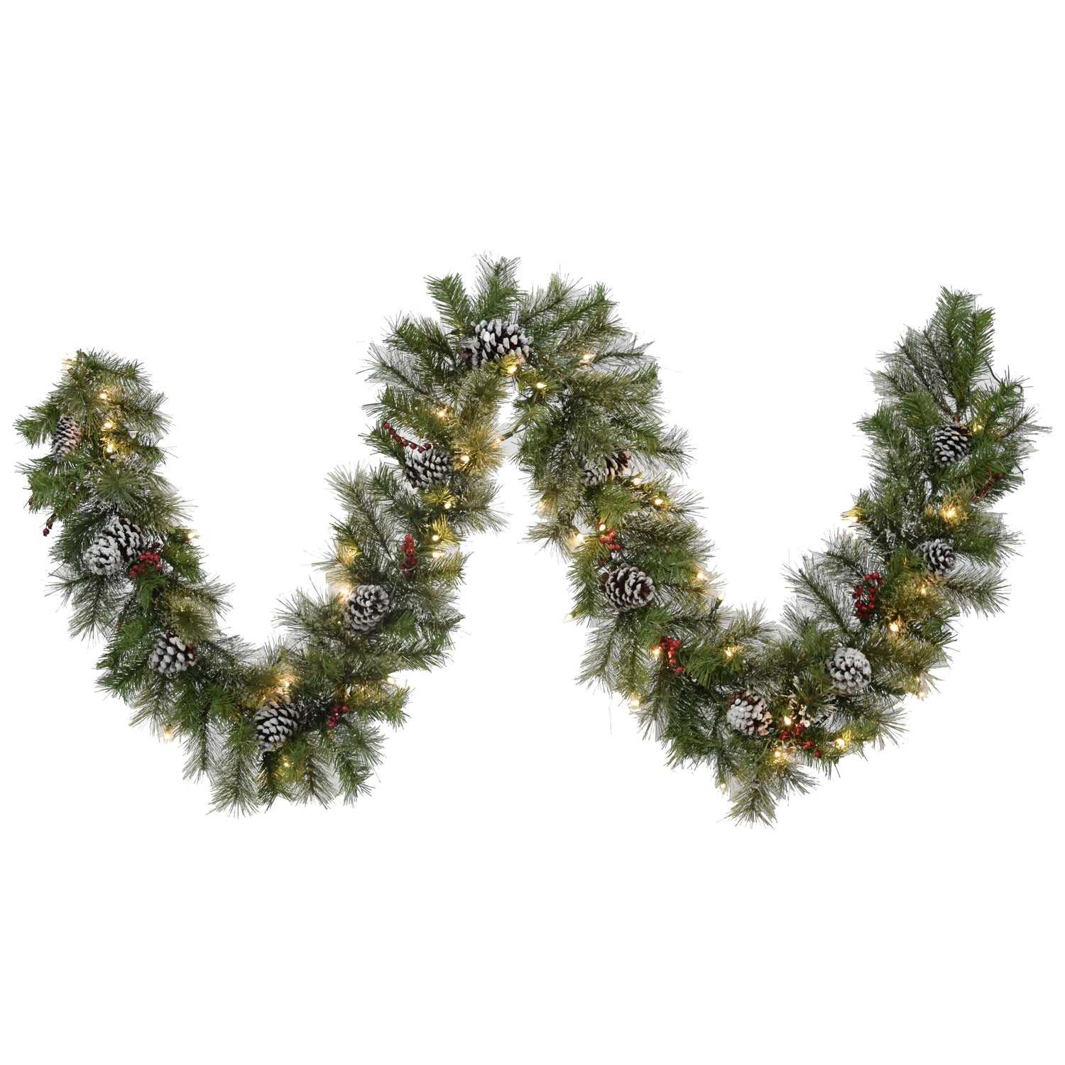 9' Frosted Mountain Ridge Pre-Lit Artificial Garland