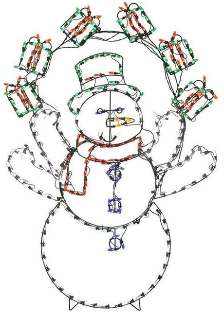 60" Juggling Snowman Animotion Outdoor LED Yard Decoration