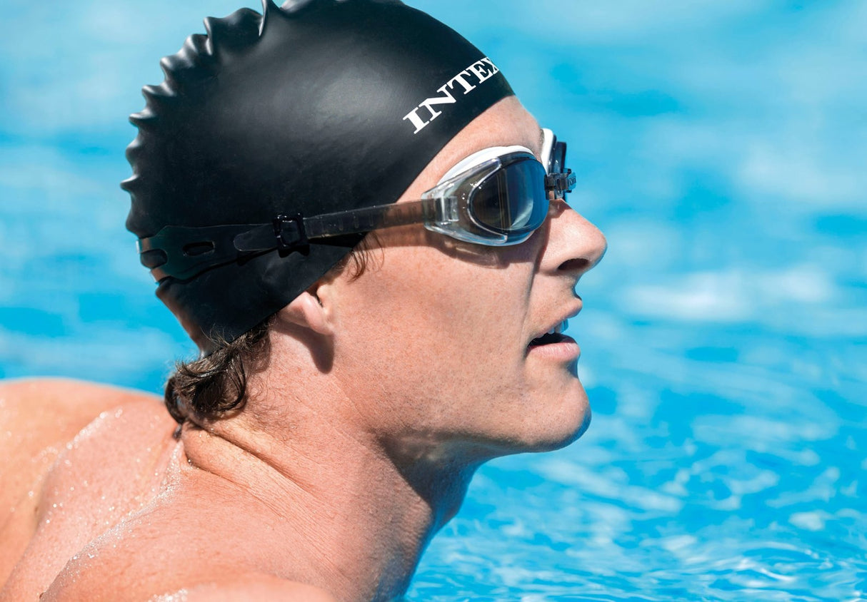 Gray swimming goggles.