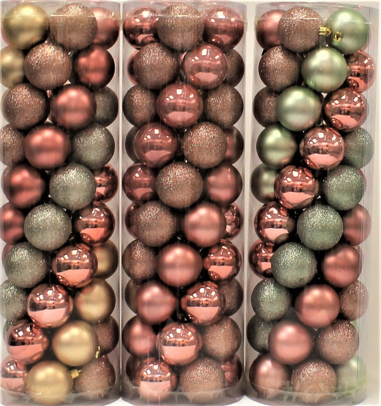 45-Pack of 60MM Shatterproof Ball Ornaments (Rose Gold/Champagne/Mist Green/Gold)