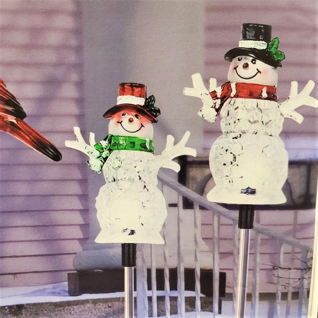 Solar-Powered LED Winter Icon Acrylic Garden Stake