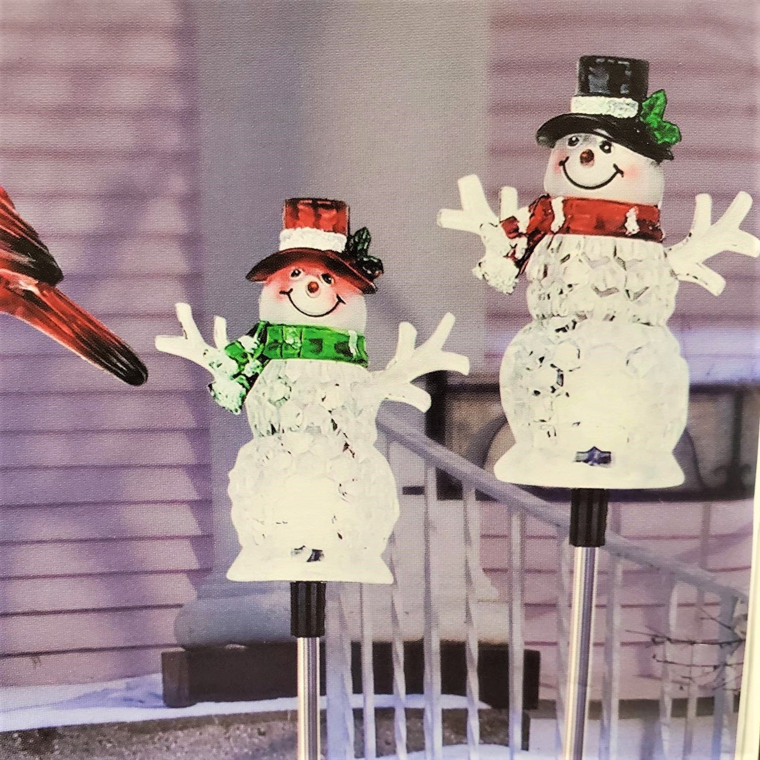 Solar-Powered LED Winter Icon Acrylic Garden Stake