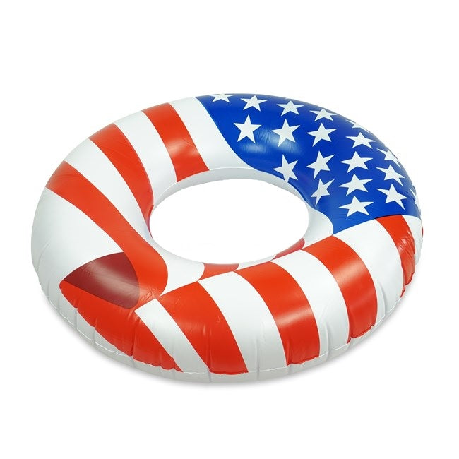 Inner tube designed to look like the American flag.