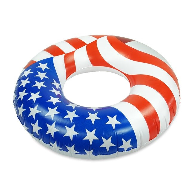 Inner tube designed to look like the American flag.