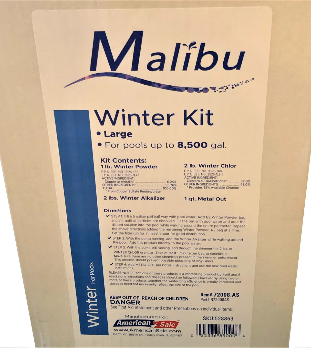 Malibu Large Swimming Pool Winterizing Kit Up To 8,500 Gallons Water