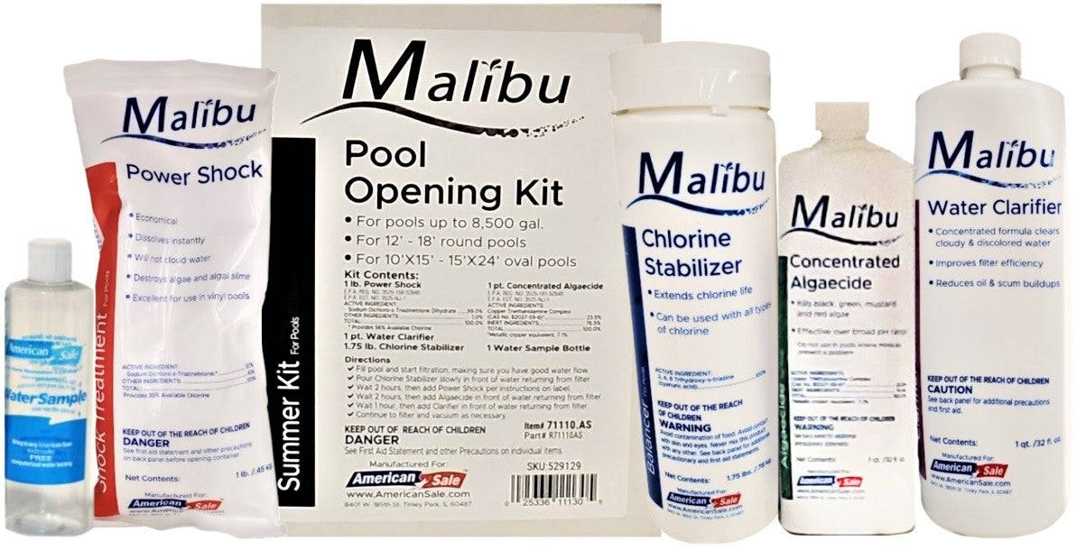 Malibu Small Pool Opening Kit Up To 8,500 Gallons Water