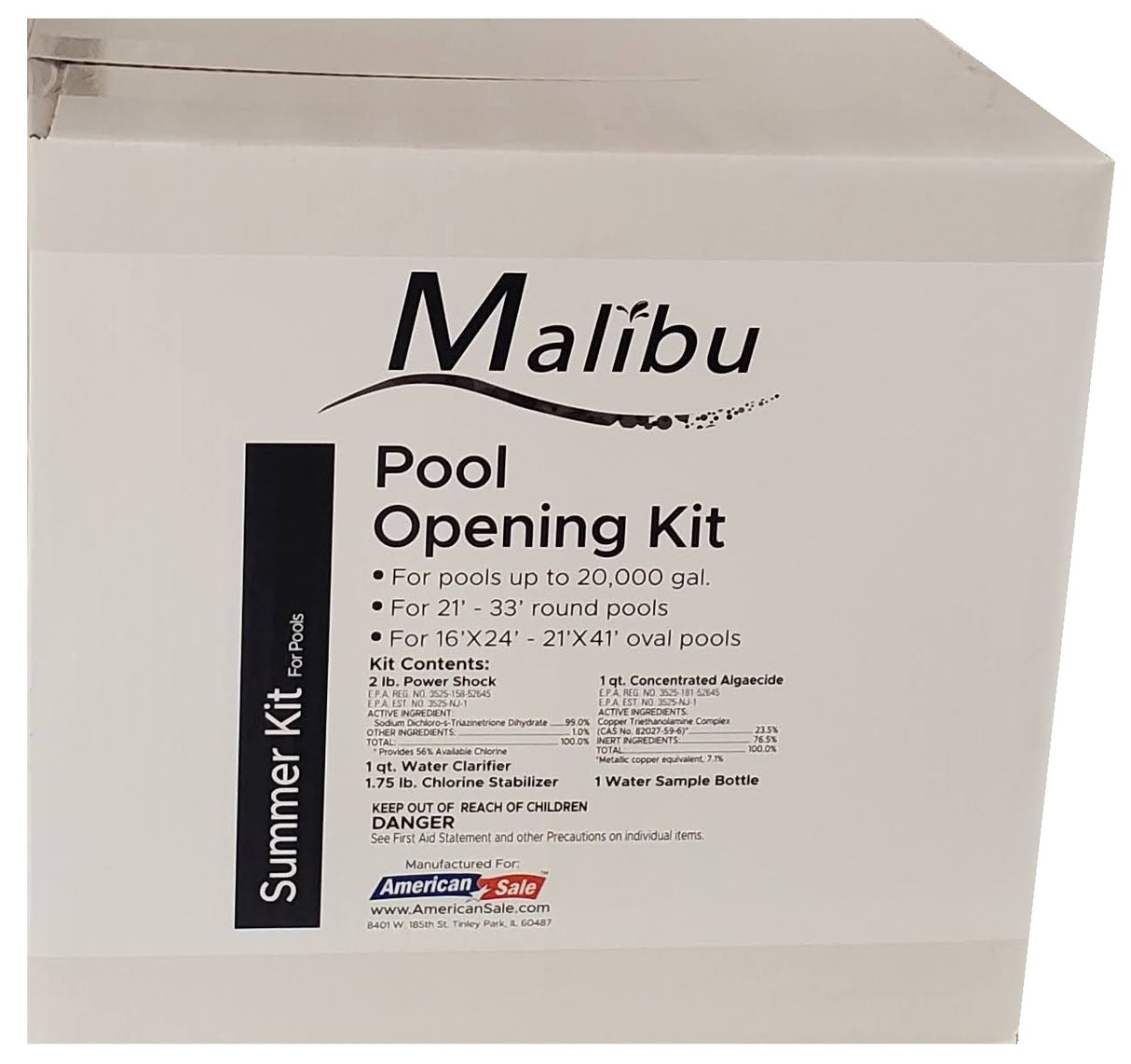 Malibu Large Pool Opening Kit Up To 20,000 Gallons Water