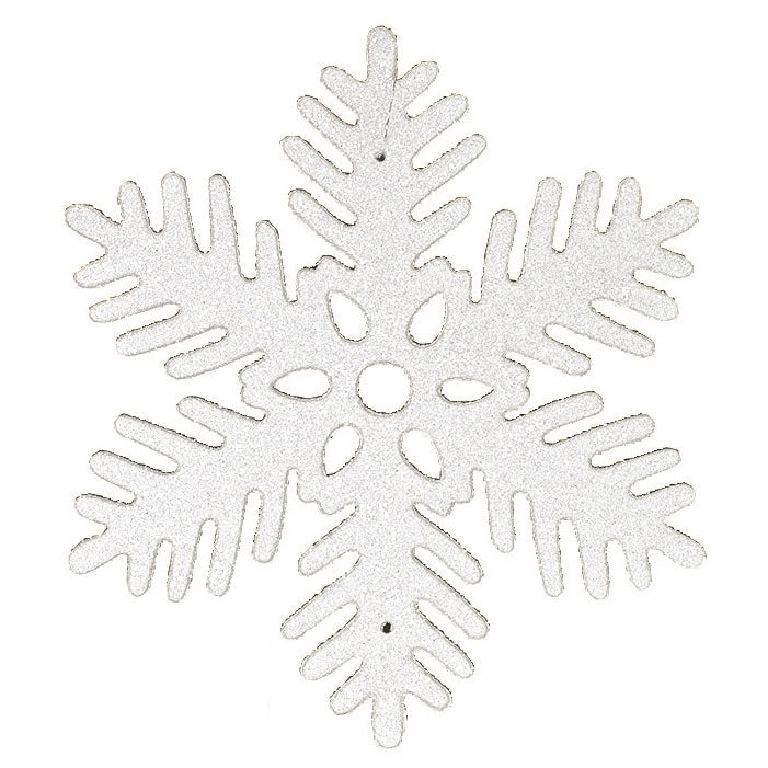 11" Plastic Glitter Snowflake Ornament