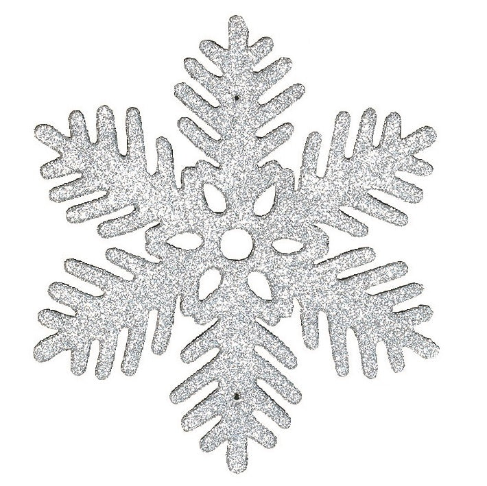 11" Plastic Glitter Snowflake Ornament