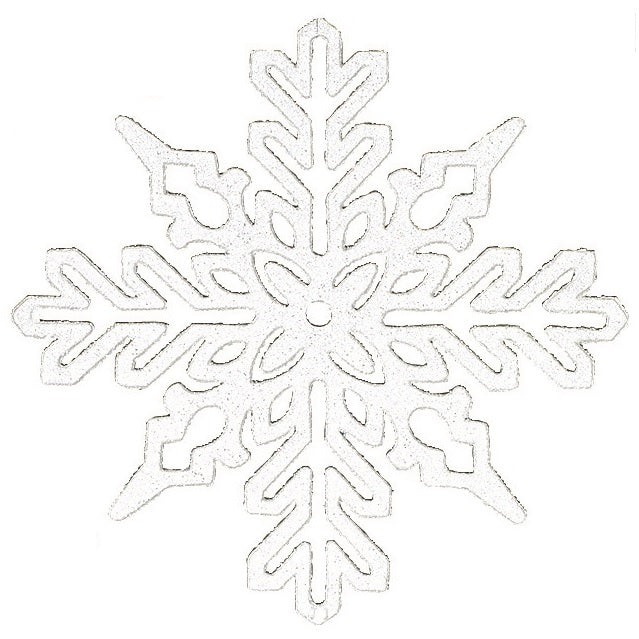 11" Plastic Glitter Snowflake Ornament