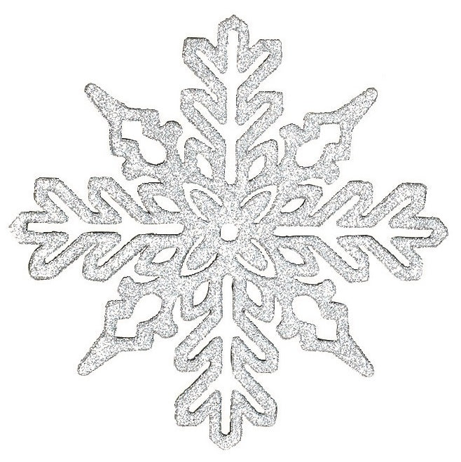 11" Plastic Glitter Snowflake Ornament