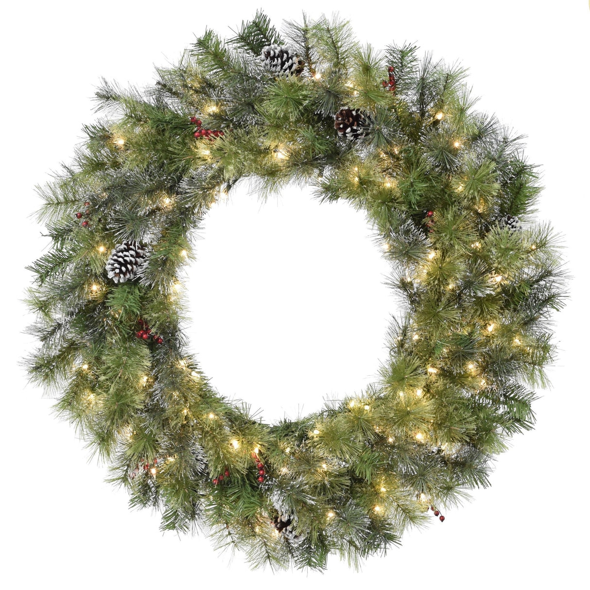 Frosted Mountain Ridge Pre-Lit Artificial Wreaths